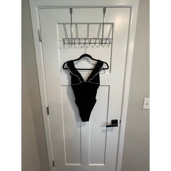 Robin Piccone Luxury Malia‎ Black Ruffle One Piece Swimsuit Size Womens 4 Small - Picture 6 of 11